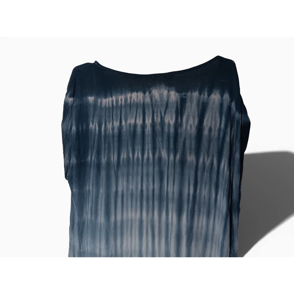 Cloth & Stone Blue Ombre Tie Dye Maxi Tank Dress L Oversized Made USA Boho - Picture 11 of 15